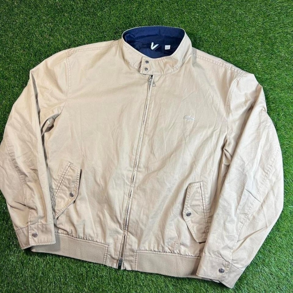 Lacoste Harrington Jacket Beige Full Zip Croc Bomber Jacket XXL Beige